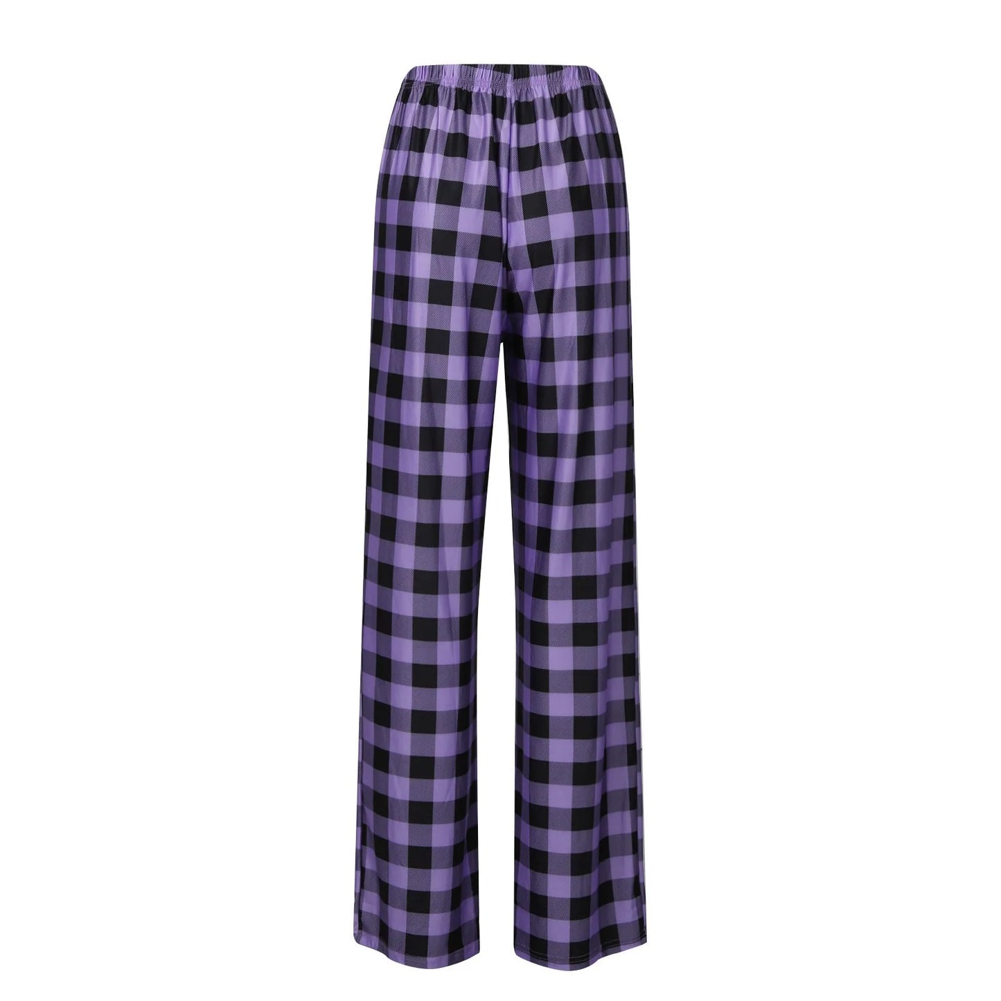 Women Christmas Pajama pants Autumn Winter Plaid Printed Pants Fashion Casual Wide Leg Pants Clothing Streetwear