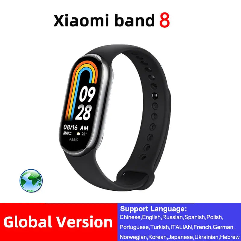 Global Version Xiaomi Mi Smart Band 8 Blood Oxygen 1.62'' AMOLED Display Fitness Tracker Smart Bracelet Wristband MIBand Fashion