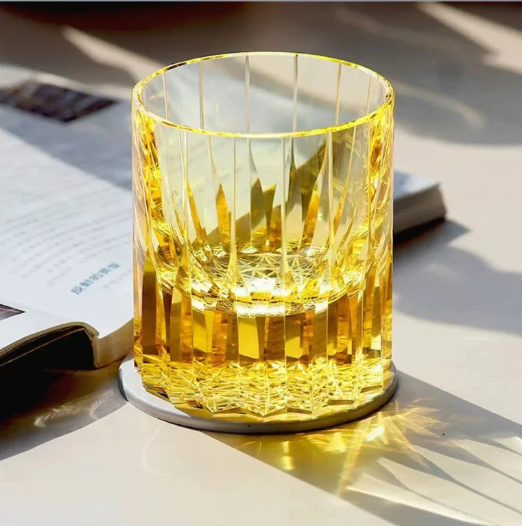 Home Wine Glass Engraved Thick Whiskey Glass Crystal cup Light Luxury Premium Star Mang Glass Beer tumbler