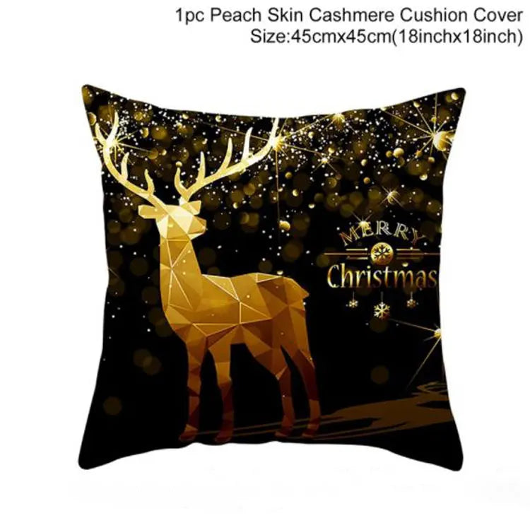 45cm Christmas Cushion Cover Navidad Merry Christmas Decorations For Home 2024 Xmas Noel Cristmas Ornaments New Year Gifts 2025