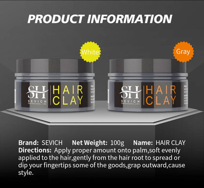 Sevich Matte Hair Clay Fashion Hair Styling Daily Use Mens Brushed Hair Clay High Strong Hold Low Shine Hair Styling Wax