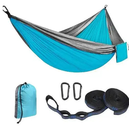 Single Person Portable Outdoor Camping Hammock With Nylon Color Matching Hammock High Strength Parachute Fabric Hanging Bed