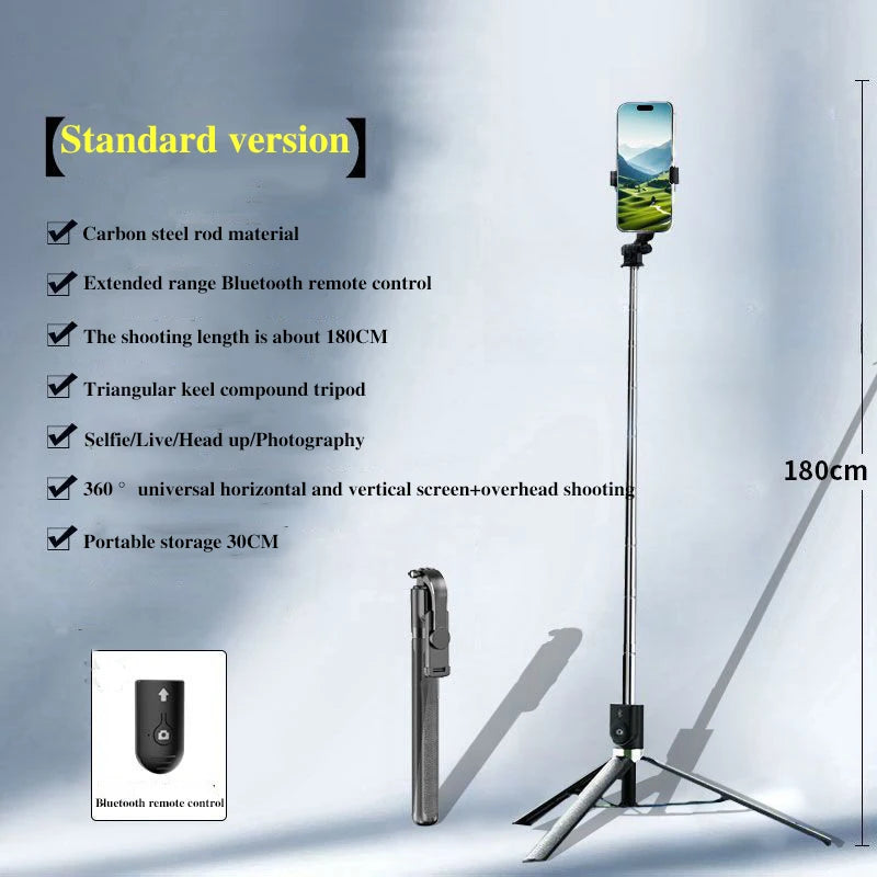 Selfie Stick Travel Portable Mobile Phone Selfie Stick Artifact 360 Degree Universal Axis Rotating Landing Tripod ﻿