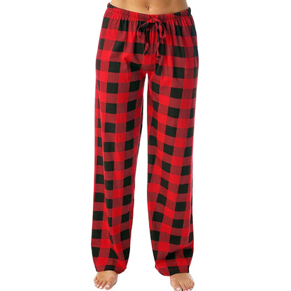 Women Christmas Pajama pants Autumn Winter Plaid Printed Pants Fashion Casual Wide Leg Pants Clothing Streetwear