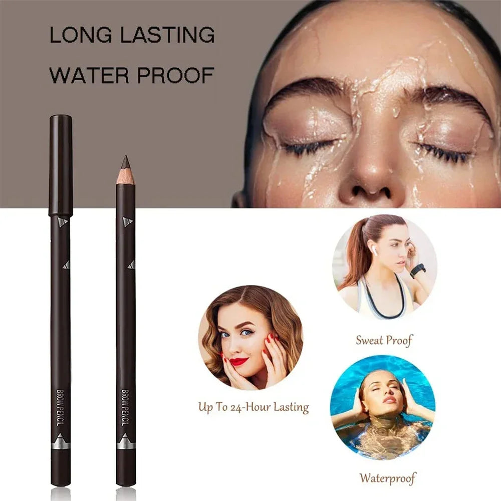 6pcs Eyebrow Eyeliner Pencils Makeup Pen Black Waterproof Eye Brow Pencil Long-lasting Nice Color Eye Brow Gel Pen Makeup Tools