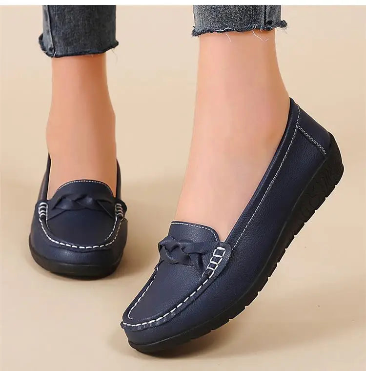 Women Flats Genuine Leather Fashion Tenis Flat Shoes Moccasins Women Shoes Slip On Women's Shoes Oxford Plus Size Zapatos Mujer