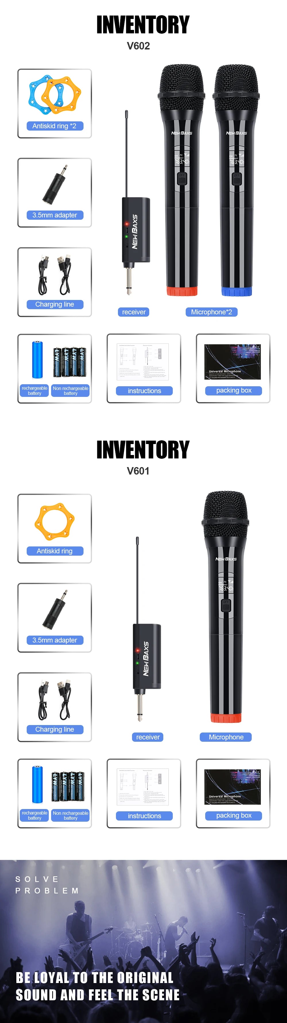 Wireless Microphone Dynamic Handheld Microphones Karaoke Microphone Mic with Rechargeable Receiver for Wedding Party Church Club