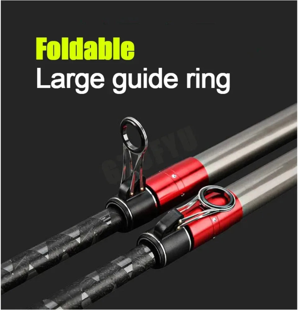 2.7-4.5M Carbon Fishing Rod 100kg above Superhard Long Distance Throwing shot Rod Telescopic Sea Boat High Quality Fishing Rods