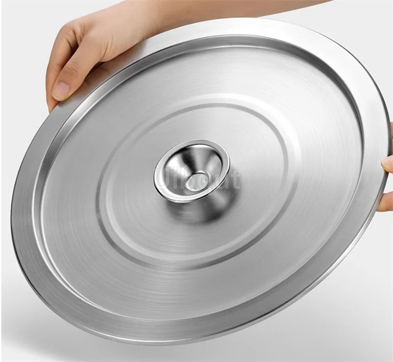 Flat cover wok lid cover Cookware Round Stainless Steel Glass Lid For Frying Pan Cooking Pot Wok With Knob Kitchen food lid