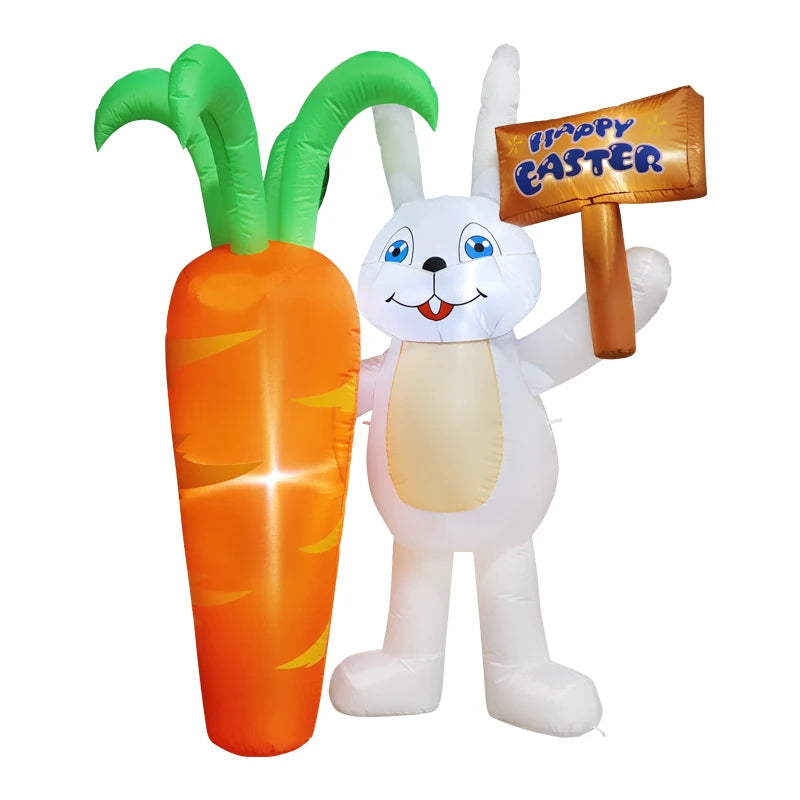 2024 Happy Easter Celebration Decoration LED Light Giant Easter Egg Bunny Rabbit Inflatable Toy for Outdoor Home Garden Ornament