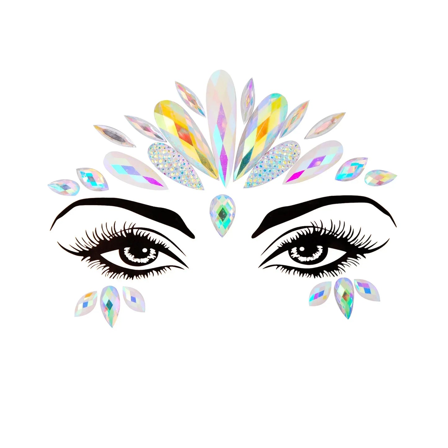 Sexy Face Tattoo Stickers Glitter Fake Tattoos Rhinestones for Woman Temporary Tattoos Party DIY Kids Holiday Face Jewels Tattoo