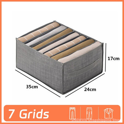 Folded Pants Organizer Closet Clothes Storage Box Adjustable Drawer Separator Underwear Bra Organizer Wardrobe Clothes Organizer