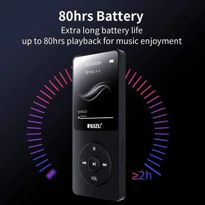 RUIZU X02 MP3 Music Player 16GB Portable Sport Walkman with 1.8 Inch Screen Support FM Radio E-Book Clock Recorder  MP4 Compact