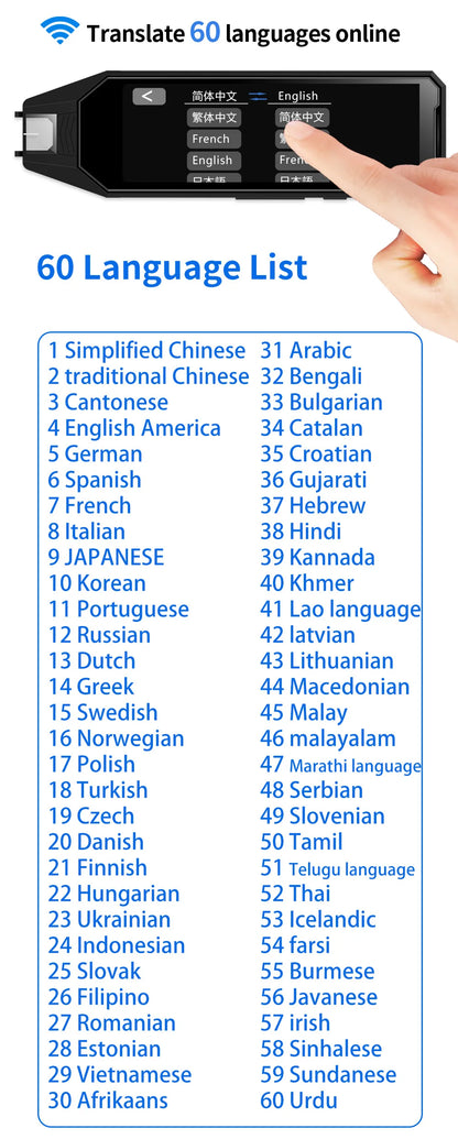 5.5-inch large-screen translation pen, supports scanning and translation in 60 languages - voice translation in 134 languages