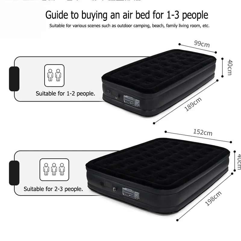 Interior Air Mattress  Mats PVC Inflatable Sleeping Mattress Luxury 2 Person Camping Bed Mat Built-in Pump Thicken Mat