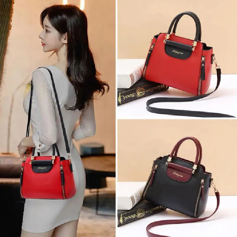 Women's Bags 2024 New Fashion Women's Bags Hit color Hand-held Bag Europeand the United States All-match Shoulder Messenger Bag