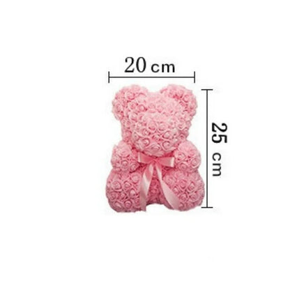 Romantic Valentine's DayCreative Eternal Flower Rose Bear Christmas Gift Rose Bear Hug Bear Wedding  Flower Decoration Gift