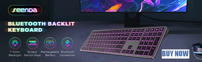 Wireless Keyboard and Mouse Combo RGB Backlit, Rechargeable Light Up Letters, Full-Size, Ergonomic, Sleep Mode, 2.4GHz