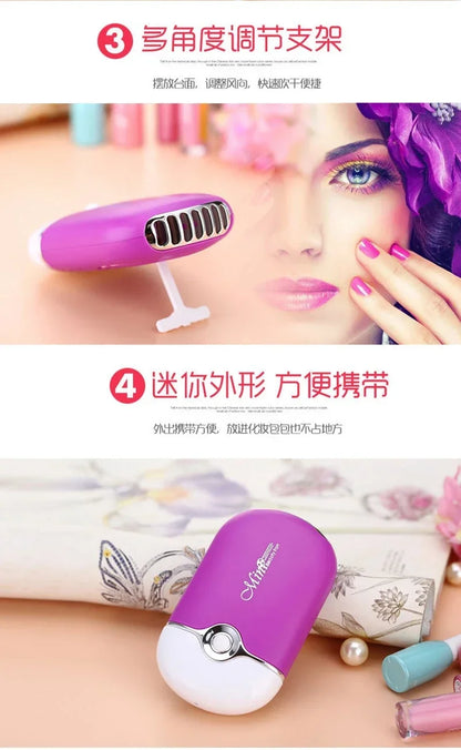 New USB Mini Fan Air Conditioning Blower USB Charging Fan Eyelash Hair Dryer Portable Nail Polish Quick Dry Pocket Cooling Fan