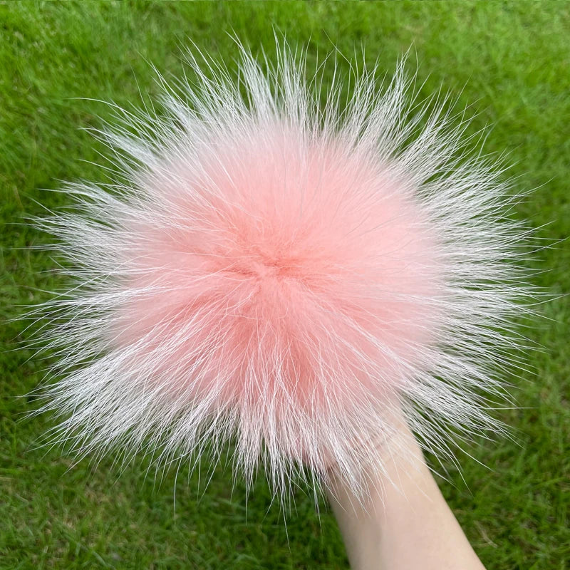 Real natural fox fur pompom raccoon fur pom pom for hat beanies For Caps Bags Scarf