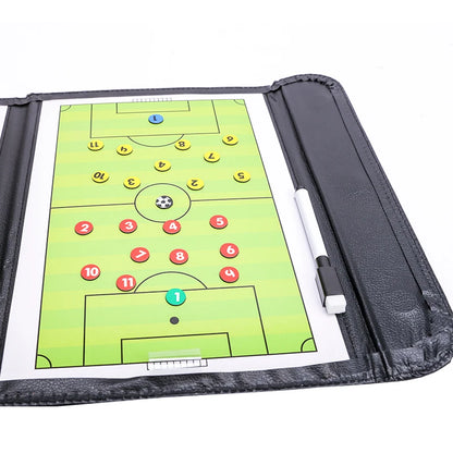 1 3-fold football tactics board Color folding coaching board Leather teaching board Magnetic pen teaching board