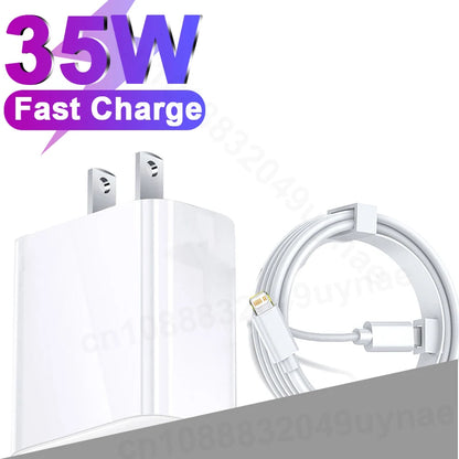 Original PD 35W Charger For iPhone 14 Pro Max 13 12 mini 11 Fast Charger X XS XR 7 Plus SE 2020 Fast Charging Cable Accessories