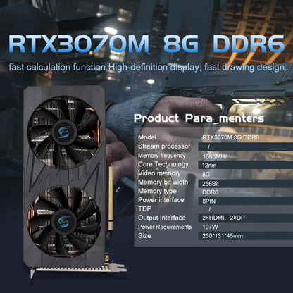 USED Video card RTX 3070M (3070 Laptop) 8GB 256Bit DDR6 Non LHR Perfectly Compatible With Mining BTC ETH Speed Reaches 65+MH/S