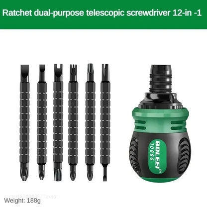 Xiaomi 12 In 1 Portable Ratchet Screwdriver Set Multifunctional Adjustable Inner Cross Shaped Triangular Plum Screw Driver Tools