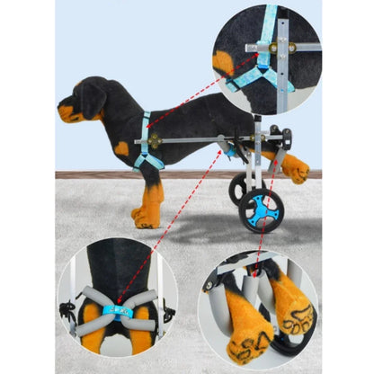 Full Support Dog Wheelchair 4 Wheels Small/Medium Pet Trolley For Dogs Light Weight Metal Disabled Rehabilitation Assist Cart