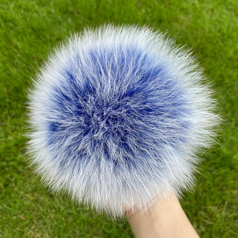 Real natural fox fur pompom raccoon fur pom pom for hat beanies For Caps Bags Scarf