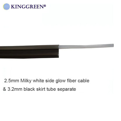 2mX  2mm Side Or Milky Glow Cable & 3.2mm skirt tube Separate 2 in 1 Plastic PMMA Fiber Optic Cable For Car Lighting