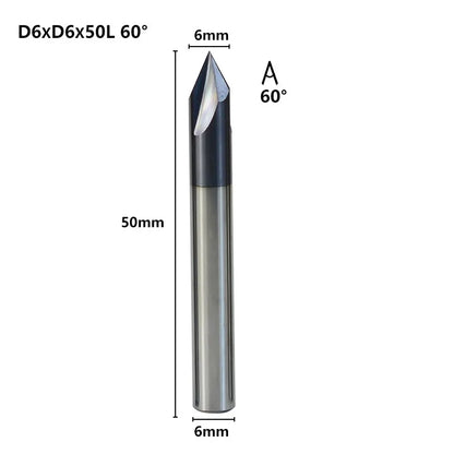 3 Flute Chamfer Milling Cutter 60/90/120 Degrees CNC Router Bit 2-12mm Carbide Chamfering End Mill CNC Engraving Milling Tool