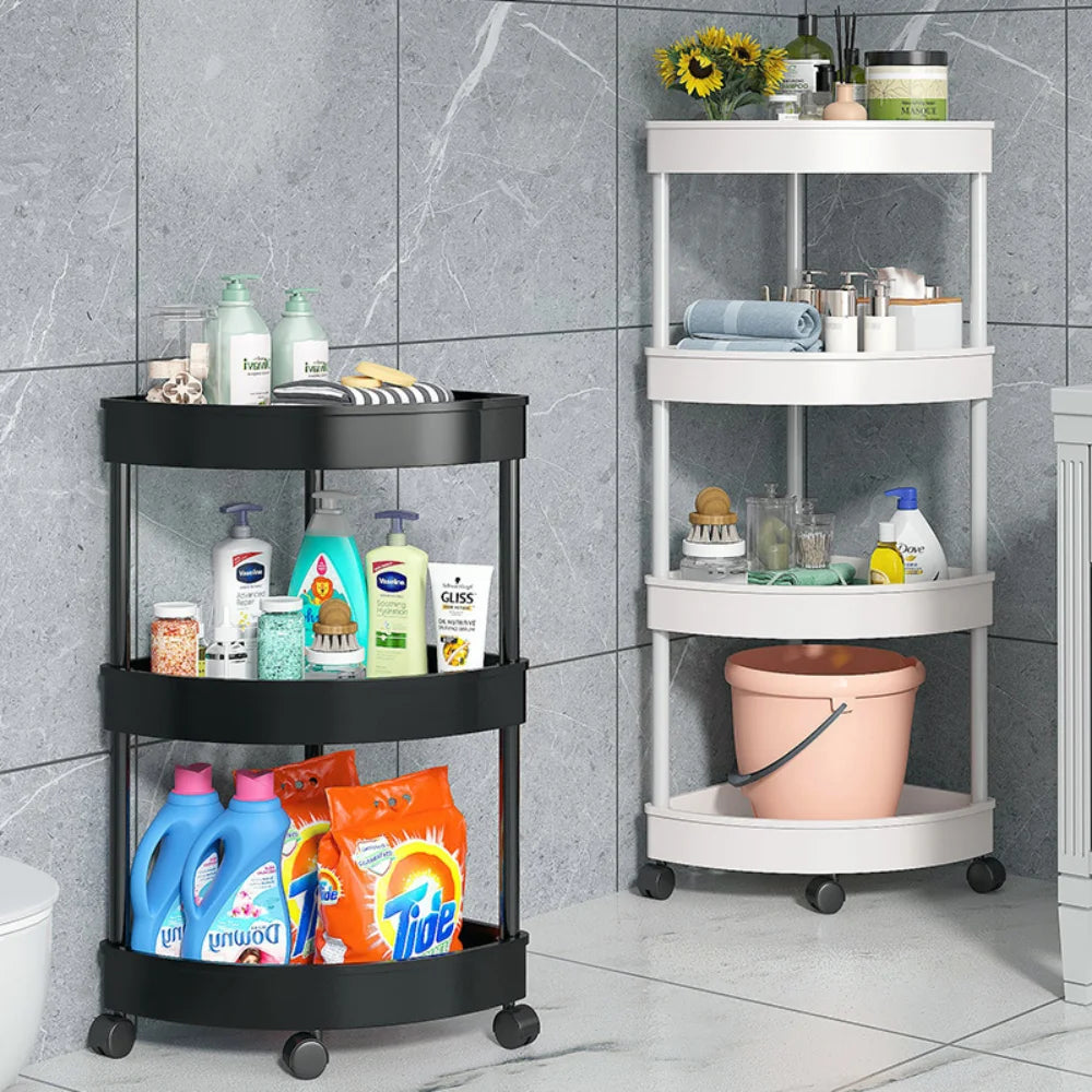 3/4/5 Tier Trolley Organizer Kitchen Gap Storage Rack Triangle Bathroom Storages Racks Bathroom Shelf Corner Storages Cabinet