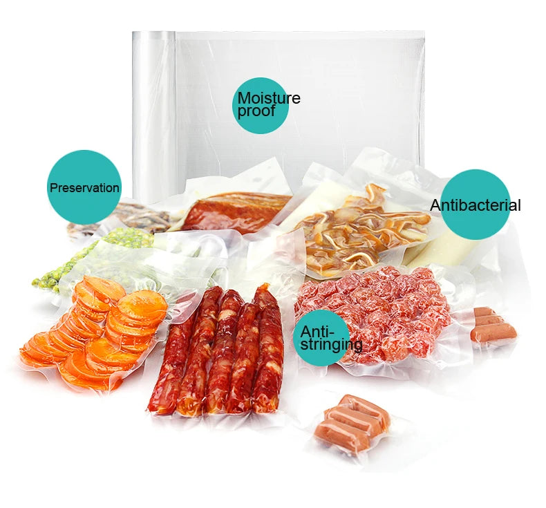 Kitchen Food Storage Vacuum Bags Thicker BPA-Free For Vacuum Sealer Packaging Food Vacuum Storage Bags 12+15+20+25+28cm*500cm