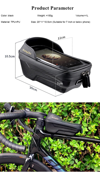 EasyDo OEM Waterproof Bike Bag Hard Shell Top Tube Bicycle Bike for Phone