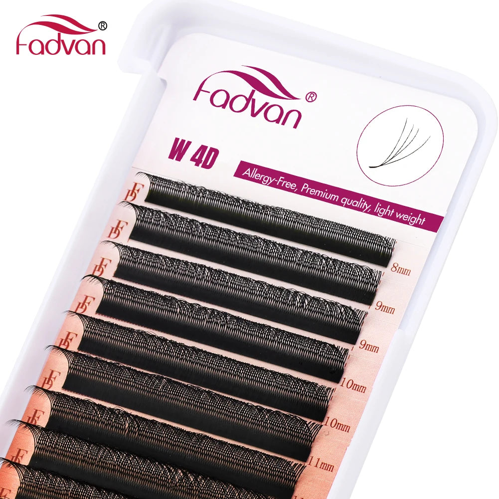 FADVAN 4D W Shape Eyelash Extension Premade Volume Fans Soft Style Mink Easy to Embellish Natural False Eyelashes