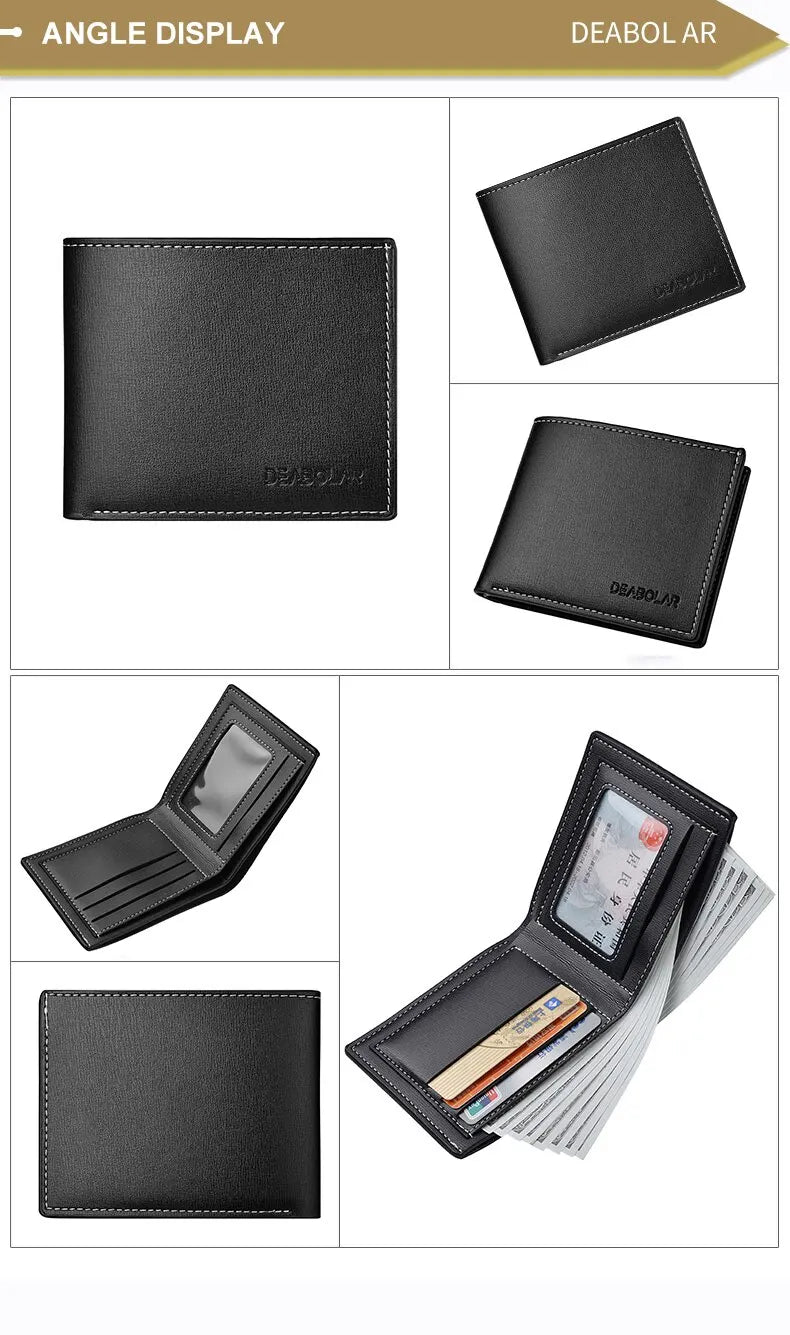 Pu Leather Men Short Wallet Thin Style Folding Young Men Credit Card Holder Wallet