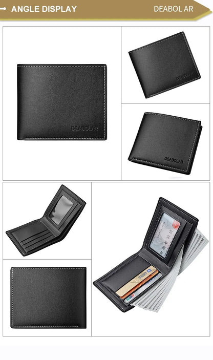 Pu Leather Men Short Wallet Thin Style Folding Young Men Credit Card Holder Wallet