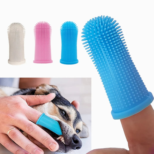 1PC Dog Super Soft Pet Finger Toothbrush Teeth Cleaning Bad Breath Care Nontoxic Silicone Tooth Brush Tool Dog Cat Supplies