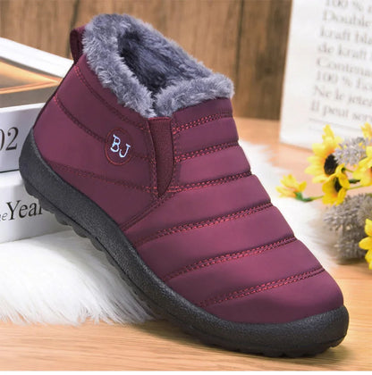 Women Boots Slip On Ankle Boots For 2024 Winter Shoes Women Snow Boots Keep Warm Fur Winter Botas Mujer Black Short Boot Female