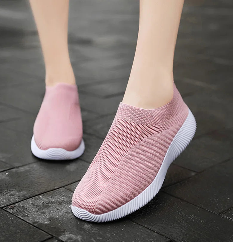 Women Shoes Breathable Flats Elastic Flat Shoes For Women Sneakers Zapatos Mujer Spring Summer Footwear Lightweight Sports Shoes