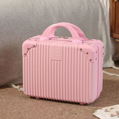 14 inch Mini Travel Suitcase Cosmetic Box Hand Luggage Organizer Makeup Case Small Password Box Boarding Case