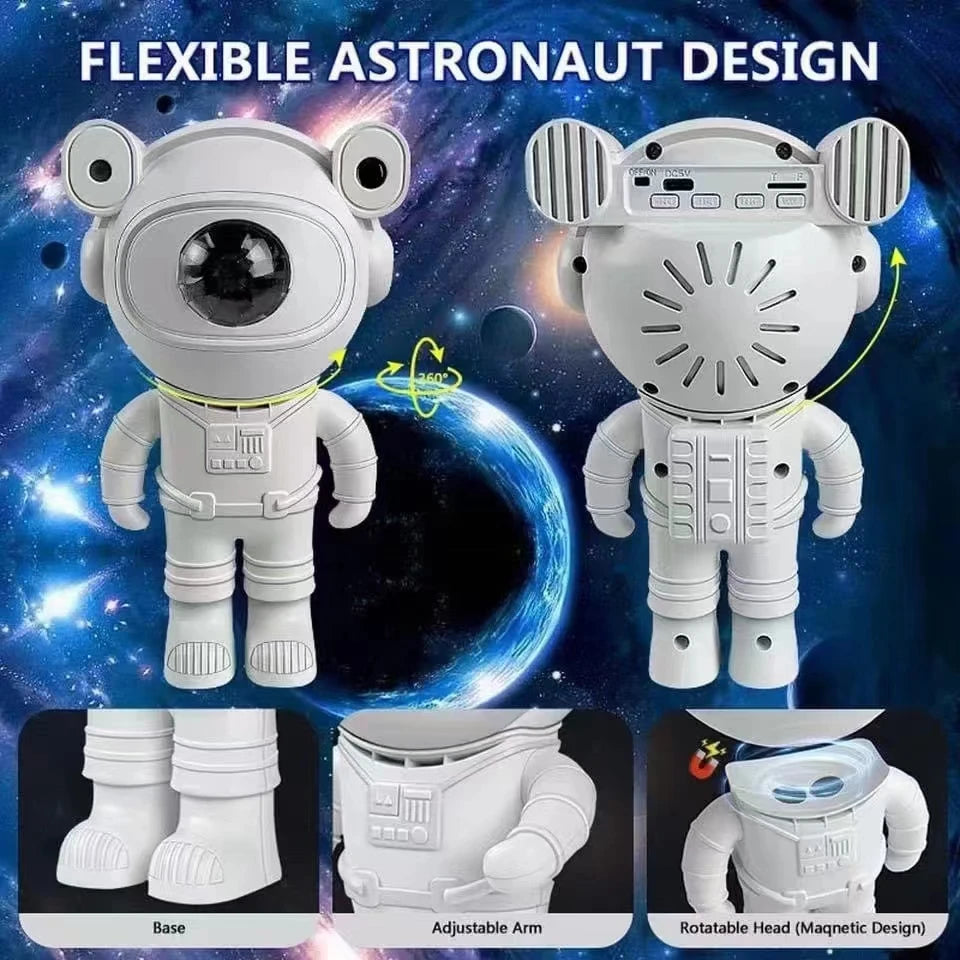 Bluetooth Astronaut Star Light Projector LED Bedroom Ambiance Night Light Aurora Moon Nebula Galaxy Lighting for Kids