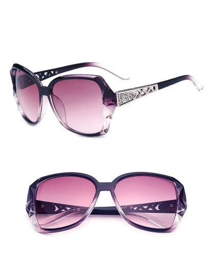 Fashion Big Purple Sunglasses Women Luxury Brand Square Sun Glasses Female Mirror Shades Ladies