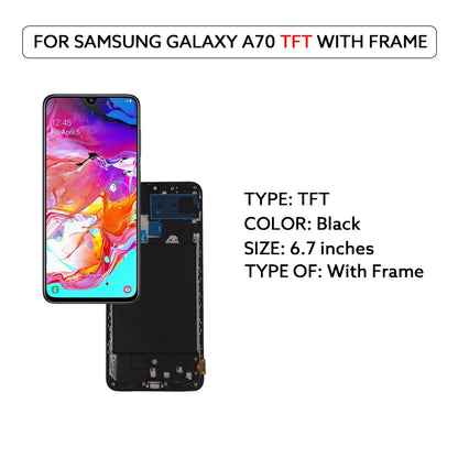 AMOLED LCD For Samsung Galaxy A70 A705 LCD Display Digital Touch Screen Assembly With Frame A705F A705W A705X Replacement Parts