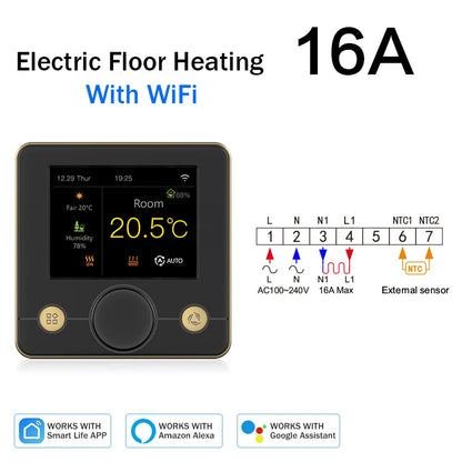 Tuya Wifi Thermostat Smart Thermostat Gas Boiler Water Floor Heating Termostato Digital Temperature Controller Smart Life Alexa