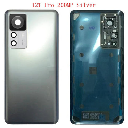 New For Xiaomi 12T , 12T Pro Back Cover Chassis Case Rear Battery Housing Door With  Camera Lens + CE Smartphone Parts