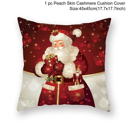 45cm Christmas Cushion Cover Navidad Merry Christmas Decorations For Home 2024 Xmas Noel Cristmas Ornaments New Year Gifts 2025