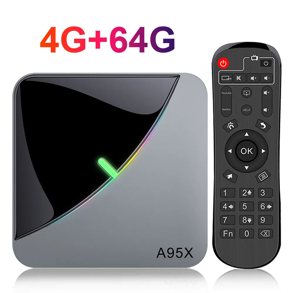 A95X Smart TV BOX  F3 Air 4K 2.4G/5G Dual Wifi RGB Light Amlogic S905X3 4GB 32GB 64GB  Android 9.0 Media Player Set Top TV Box