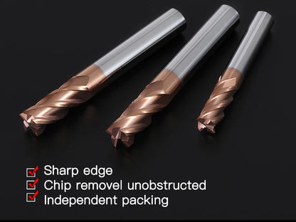 HRC55 Carbide End Mill 1-20mm Endmill 4Flutes Milling Cutter Alloy Coating Tungsten Steel Cutting Tool CNC maching Endmills